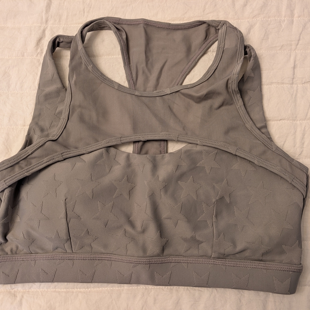 Mono B Star Pattern Sports Bra - Gray